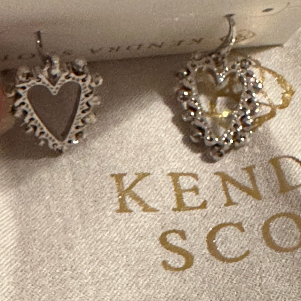 Kendra Scott Beaded Ansley Heart Open Frame Earrings